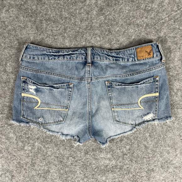 Women's American Eagle Outfitters Blue Distressed Jean Shorts Size 6 - Picture 6 of 6